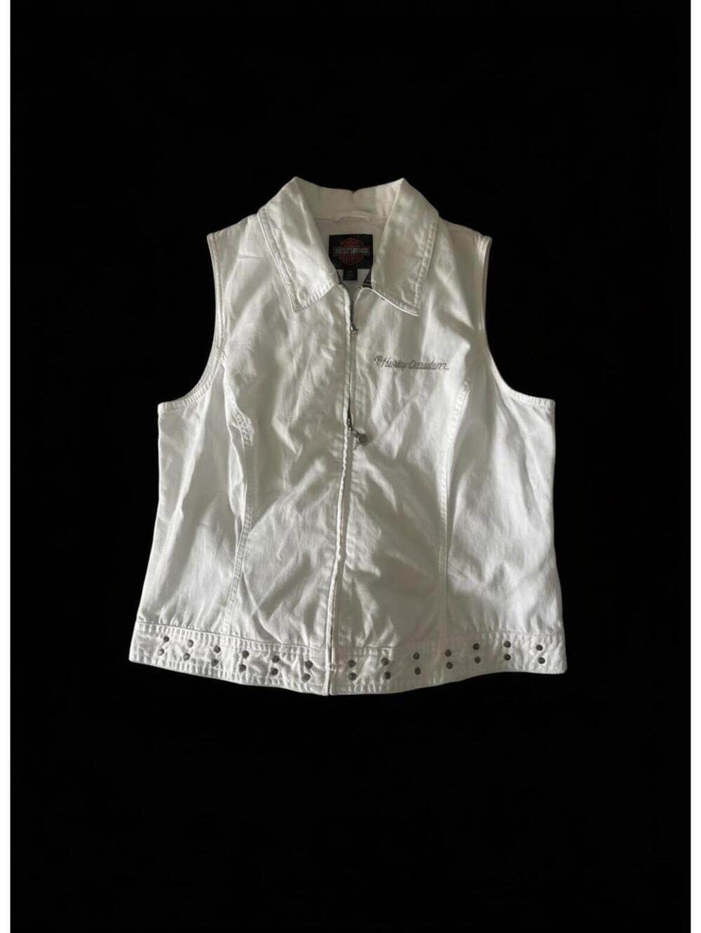 Harley-Davidson Y2K Vintage Motorcycle Women’s Vest SzXL Embroidered Biker Vest